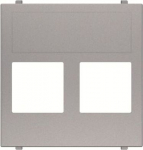 Color: Silver.   Cover plate for two 201X.X connectors and/or and housings (refs.: 2017.2, 2017.3, 2018.5, 2018.6, 2018 and 2018.8)   With labeling area for stickers   Without shutter   Size: 2 modules. 2CLA221620N1301 | 8427238201467