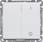 Switch with screwless terminals. The terminals are for max 2 rigid wires. Including switch insert and rocker. 2TKA00000404 | 6438199001159