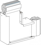 Edgewise elbow, Canalis KTA, aluminium, 800A, 3L+N+PE, 1 made to measure long branch KTA0800LC4D | 3606480848438