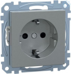 Schneider Electric Merten System M socket outlet MEG2400-0460 is a mechanism with central plate in color aluminium. This socket outlet belongs to M-Arc, M-Elegance, M-Plan, M-Plan glass, M-Smart, M-Star, System M aesthetic group. The outlet pole conf ...