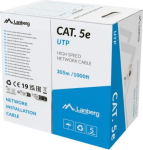 Lanberg Lan Cable CAT.5E UTP Solid CU LSZH Grey CPR + Fluke Passed, 305 m | LCU5L-11CU-0305-S LCU5L-11CU-0305-S | 5901969448108