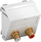 Media adapteris audio tulpe 2x vietīgs, rozete-rozete 45x45mm, PC, dzidri balts, 9010 6105078 | 4012195900573