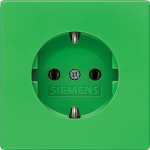 DELTA style, SCHUKO socket outlet 10/16 A 250 V Green bezel (SV) cover plate 68 x 68 mm DELTA switches and socket outlets &ndash; design and quality to perfection from Siemens. Due to its eternally stylish shapes and a multitude of colors, our comprehensiv ...