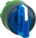 Blue illuminated selector switch head &Oslash;22 3-position spring return. range of product: Harmony XB5 - product compatibility: integral LED - device short name: ZB5 - mounting diameter: 22 mm - operator position information: 3 positions +/- 45&deg;. ZB5AK156 ...