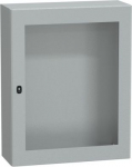 Wall mounted steel enclosure, PanelSeT S3D, transparent door, without mounting plate, 1000x800x300mm NSYS3D10830T | 3606480160103