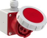 CEE-surface mounted socket 5x16A 6h IP67 75x75 red, 1xM20 801152-6 | 9003399494772