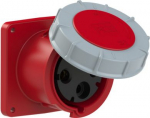 CEE-flanged socket 3x125A(2P+PE) 9h IP67 POWER TWIST 120x120 red 343-9 | 9003399952364