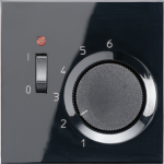 Cover plate for thermostat with switch, black, LS range LSTR231PLSW | 4011377023857