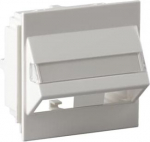 Corner-shaped RJ-45 connector box with nameplate. Includes a box frame without a bottom and a cover plate. With adapters AUD51.x it is possible to fix 1-3pcs RJ-45 connectors into the box. 2TKA001847G1 | 6418677331794