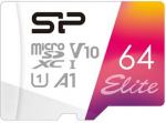 Silicon Power | microSDHC UHS-I Memory Card | Elite | 64 GB | microSDHC/SDXC | Flash memory class 10 SP064GBSTXBV1V20SP | 4713436128625