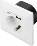 Digitus | Safety Plug for Flush Mounting with 1 x USB Type-C, 1 x USB A DA-70615 | 4016032443223