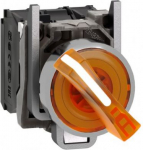 Orange complete illuminated selector switch &Oslash;22 2-position stay put 1NO+1NC 24V. range of product: Harmony XB4 - device short name: XB4 - fixing collar material: zamak - mounting diameter: 22 mm - shape of signaling unit head: round - contacts type a ...