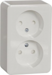 2 Socket-outlet, Exxact Surface, complete product, 2P, 16A, universal, with shutter,white WDE015691 | 3606489504359