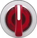 Head for illuminated selector switch, Harmony XB4, metal, red handle, 30mm, universal LED, 3 positio ZB4FK1743 | 3606489582289