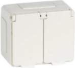 Socket, 2-gang, with earth and cover, Stromfors, Gray 239228702 | 6438054002888