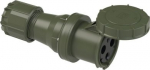 CEE connector 3x125A (2P+PE) 6h IP67 POWER TWIST with cap green 243-6.U