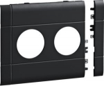 Frontplate 2-gang socket outlet for BR 120 stackable halogen graphit black GB12020K9011 | 4012740855471