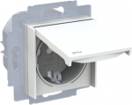 Levit, white / white , Socket with earthing contacts IP44 2CHH203997A6003 | 8592624126096