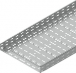 Cable tray with integrated coupling KZI 60x400 from sheet 1,0 mm superficial treatment galvanized Zn+Mg+Al, perforated, with embosy for augmentation of firmness and rigidity KZI 60X400X1.00_ZM | 8595568937797