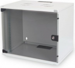 19&Prime; Wall-mounted switch cabinet 7U, depth: 40cm, gray, glass door DN-19 07U-S-1 | 4016032331698