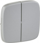 Cover plate Valena Allure - 2-gang switch/push-button - aluminium 755027 | 3414970481696
