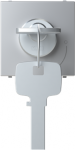 Color: Silver.   Rated voltage: 110 - 250 Vac.   Rated current: 5A.   Key removable in "OFF" position.   Unique key for each lock.   Suitable for alarms.   Size: 2 modules. 2CLA225320N1301 | 8427238229881