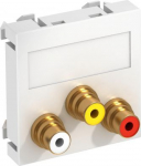 Media adapteris audio/video 3x vietīgs, rozete-rozete 45x45mm, PC, dzidri balts, 9010 6105186 | 4012195899693