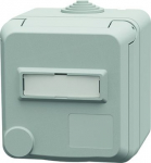 Wall mounted SCHUKO receptacle Cepex with labelling field 16A, 2P+PE, 230V, IP54, light grey 4573 | 4015394315438
