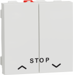 2 Shutter control, New Unica, roller blind, 10A, 2 modules, screwless terminals, untreated, IP4X, wh NU323718 | 3606489455644