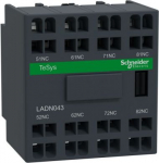 Auxiliary contact block, TeSys Deca, 4NC, front mounting, spring terminals LADN043 | 3389110821178