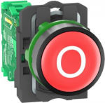 Wireless and batteryless transmitter, Harmony XB5R, push button, plastic, red, 22mm, spring return, ZB5RTA432 | 3606480334627