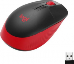 M190 Wireless computer mouse, USB, AA, Red 910-005908 | 5099206091856