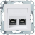 RJ45 data socket, 2-gang, Cat6 UTP, white, Exxact WDE002427 | 3606480202469
