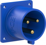 CEE-flanged plug 30A 2P3W 6h IP44 UL blue 70x70 6239-6 | 9003399247545