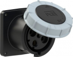 CEE-flanged socket 4x125A(3P+PE) 7h IP67 POWER TWIST 120x120 black 344-7 | 9003399060687