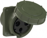 CEE-flanged socket 3x125A(2P+PE) 6h IP67 120x130 sloping green POWER TWIST 443-6.U