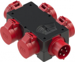 mobile thermoplastic distribution box type St.Anton 6f IP44 89x202x117 0TE<br>1xCEE-plug 16A 5p 400V<br>5xCEE-sockets 16A 5p 400V protected with pre-fuse of supply line<br>distribution box is ready wired for using 9438001 | 90033993 ...