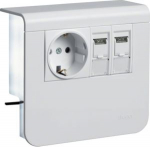 socket plinth socket-outlet + data outlet 2xCat.6A for SL 20x55mm pure white SL200559209010 | 4012740894661