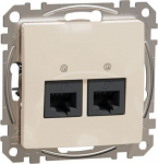 2xRJ45 data outlet CAT5E UTP beige Sedna Design SDD112452 | 3606481466358