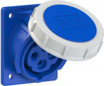 CEE-flanged socket 4x16A (3P+PE) 9h IP67 70x85, blue, sloping 4142-9f78 | 9003399627835