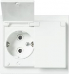 Socket outlet with Hinged Lid, White, IP44, 302ESW-84, Impressivo 2TKA00004467 | 6438199008653