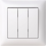 10631UJ-916 Switch 1+1+1 with frame, 1P, white, Saga 2TKA00005010 | 6438199011301