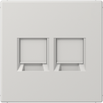 Centre plate 2x modular jack, light-grey, LS LS1969-2WELG | 4011377177987