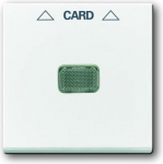 For card switch. For insert 2025 U. Suitable for cards sized 54 x 86 mm. The inner part of the cover plate is made of light-conducting plastic, so that the card slot is illuminated. 2CKA001710A3864 | 4011395120712