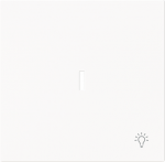 With >Light< icon. As cover for flush-mounted 1gang 1way, 1gang 2way switch, intermediate switch, push-button and control switch 1gang 2way. 2CKA001751A3374 | 4011395320372