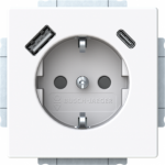 SCHUKO&reg; USB socket insert Safety Shutter with USB A/C studio white - Platform 63 2CKA002011A6306 | 4011395329337
