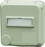 Panel mounted socket Cepex SCHUKO with labelling field 16A, 230V, IP54, pearl white 4574 | 4015394315421