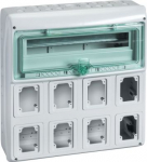 Kaedra - for plug and socket - 8 openings - 1 x 18 modules - 1 terminal block 13157 | 3303430131571