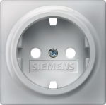 Socket outlet cover, w. earth., w. child protection, 55x55mm, DELTA i-system, aluminum 5UH1202 | 4001869287775