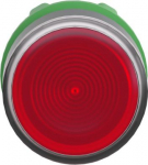 Red flush illuminated pushbutton head &Oslash;22 spring return for integral LED. range of product: Harmony XB5 - device short name: ZB5 - product compatibility: integral LED - mounting diameter: 22 mm - operator additional information: with grooved lens - e ...
